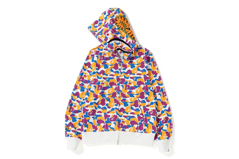 BAPE LA Los Angeles A Bathing Ape Shark Zip Hoodie Print ABC Camo Anniversary Collection Release Date Drop Information T shirts Jet Caps Headband bucket hat shorts exclusive limited edition online instore