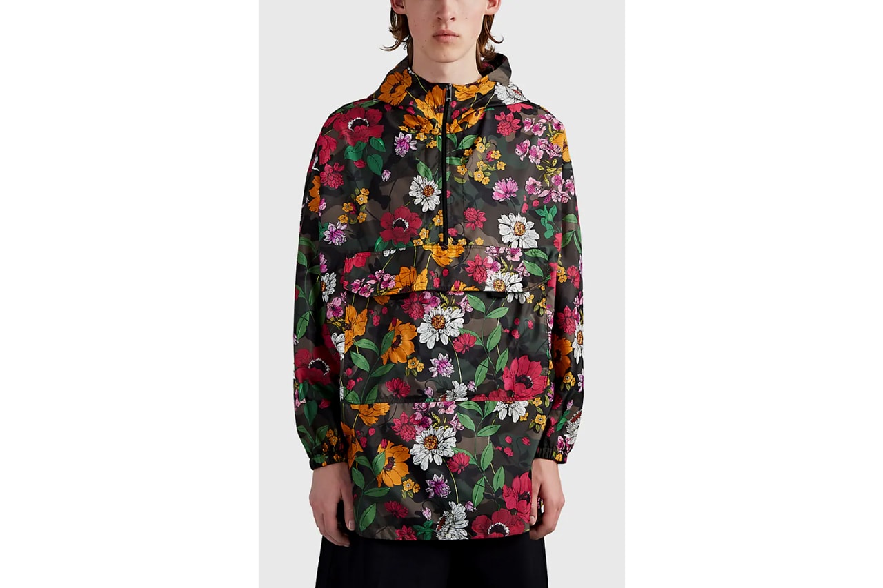 Valentino floral camoflauge tech satin oversized jacket barneys new york mens
