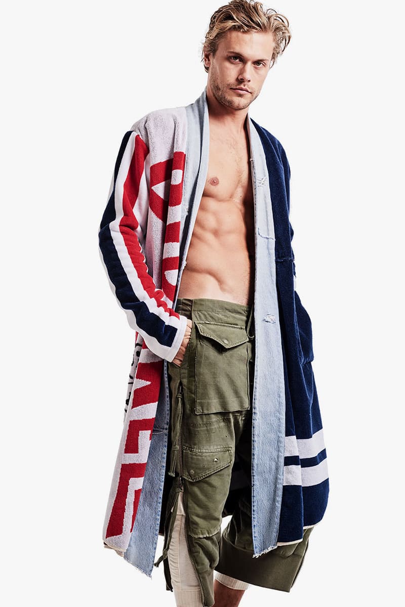 Birdwell Greg Lauren Capsule Collection Spring Summer 2019 SS19 50/50 Split Clothing Jackets Denim Trucker Sweatpants track pants shirt robe 