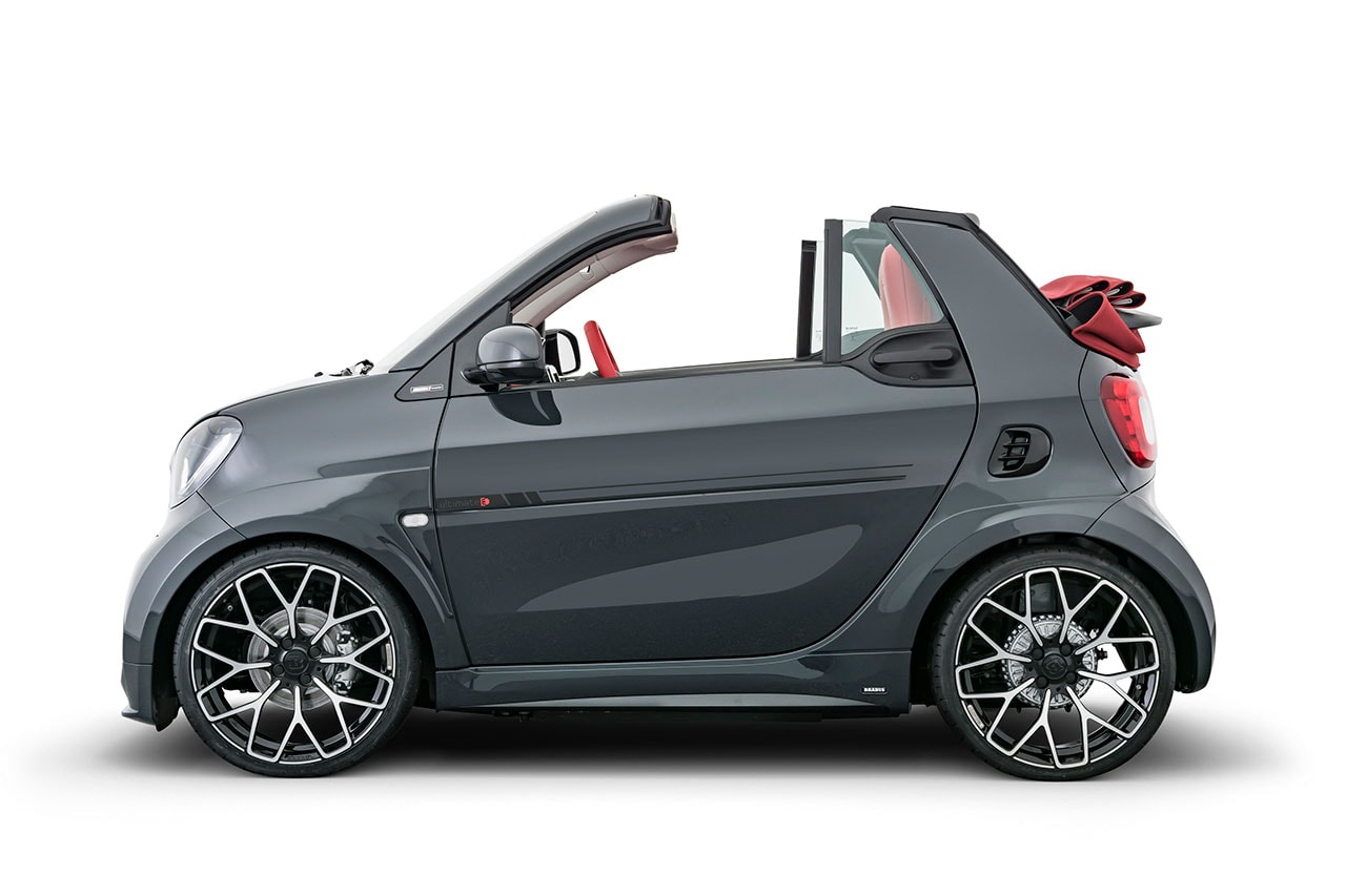 BRABUS ultimate e shadow edition limited 28 number performance tuned electric car limited EQ fortwo cabrio smart car release information details specs
