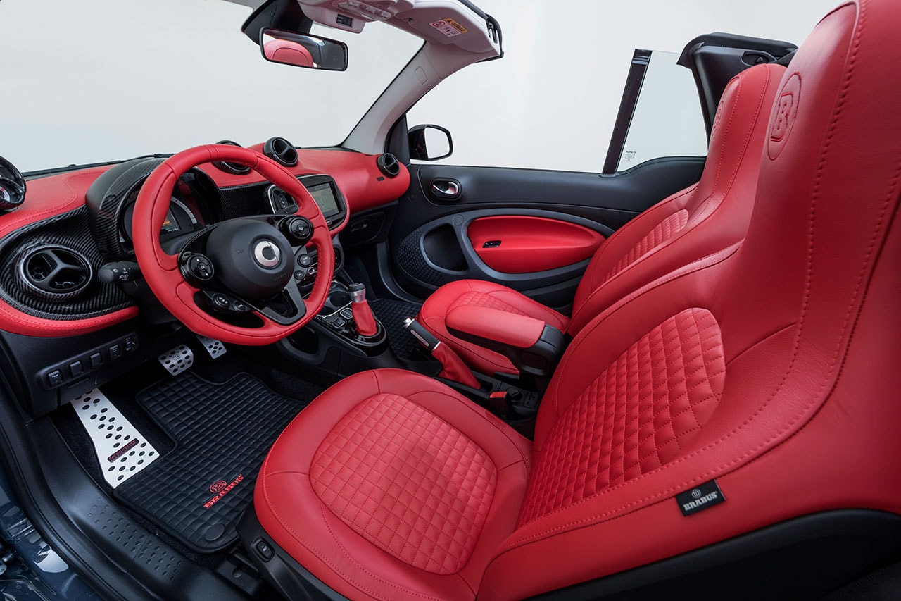 BRABUS ultimate e shadow edition limited 28 number performance tuned electric car limited EQ fortwo cabrio smart car release information details specs