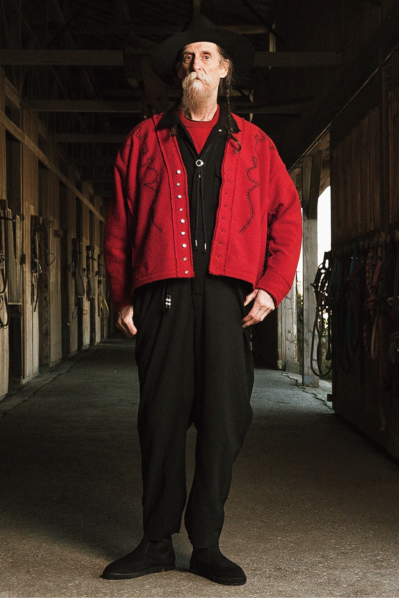 FACCIES Fall/Winter 2019 Collection Lookbook japan japanese americana wild wild west cowboy native american old dude model ponchos sweats outerwear trousers overcoats embroidery 