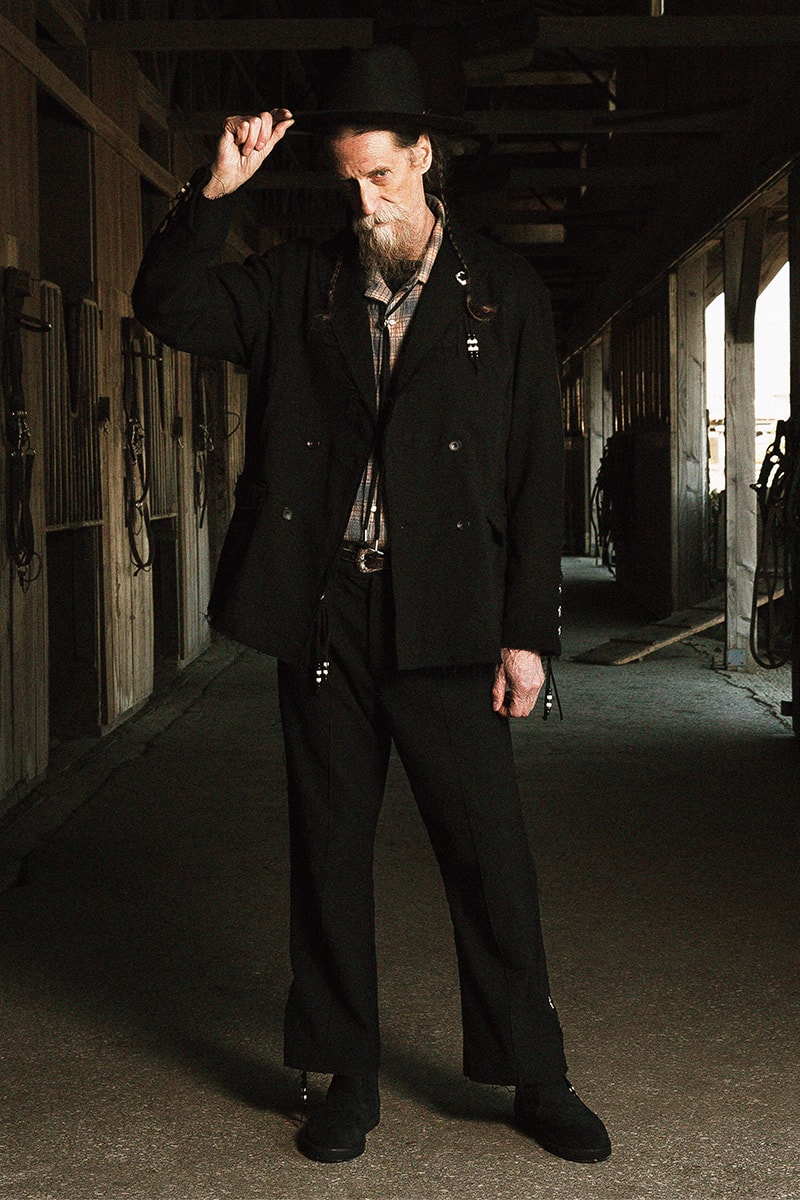 FACCIES Fall/Winter 2019 Collection Lookbook japan japanese americana wild wild west cowboy native american old dude model ponchos sweats outerwear trousers overcoats embroidery 