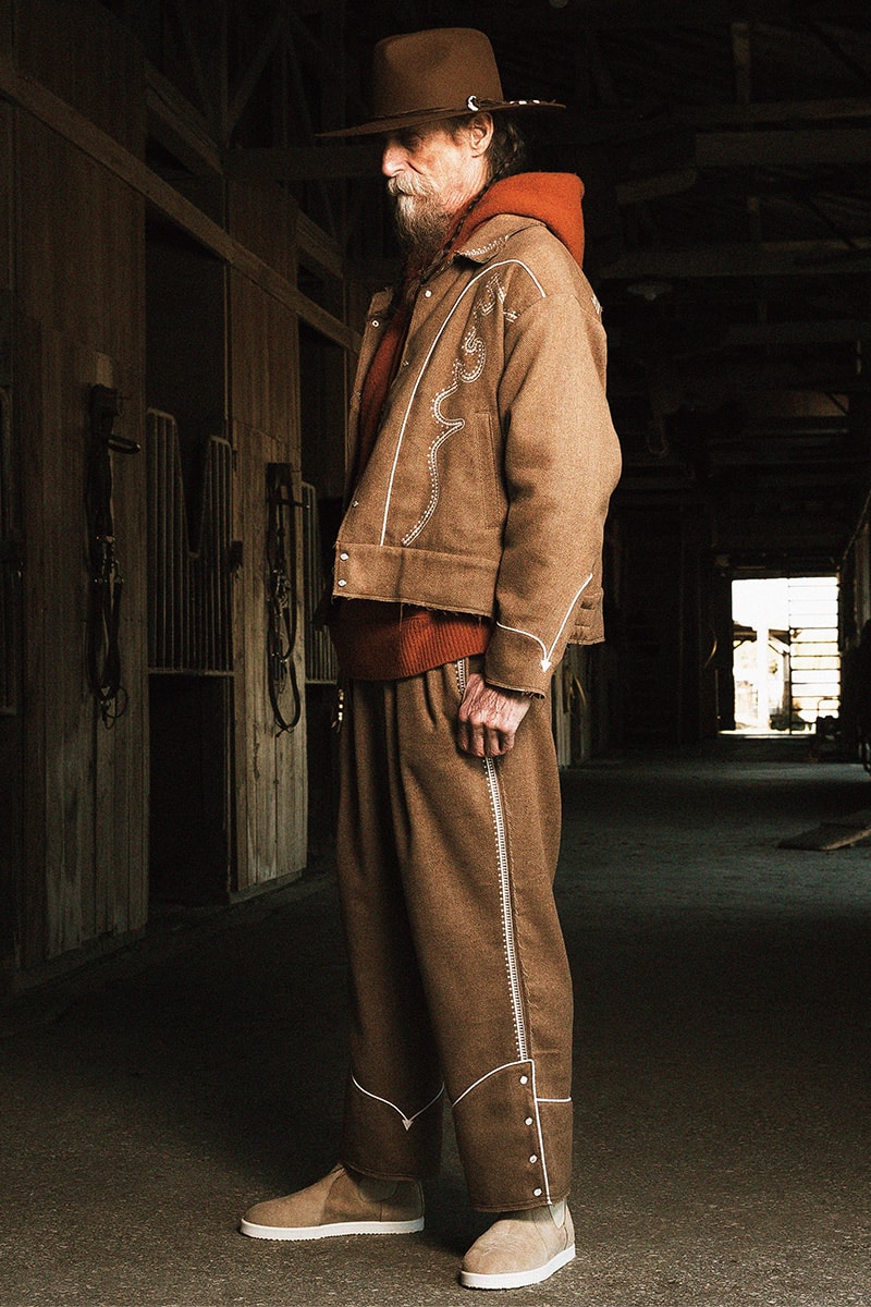 FACCIES Fall/Winter 2019 Collection Lookbook japan japanese americana wild wild west cowboy native american old dude model ponchos sweats outerwear trousers overcoats embroidery 