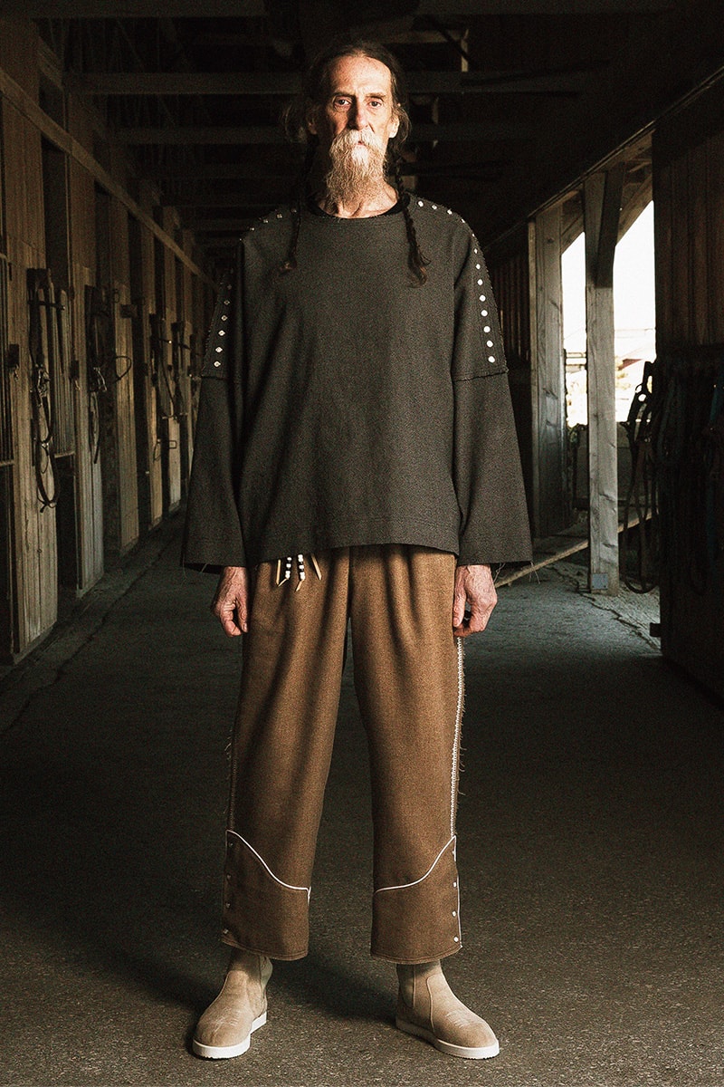 FACCIES Fall/Winter 2019 Collection Lookbook japan japanese americana wild wild west cowboy native american old dude model ponchos sweats outerwear trousers overcoats embroidery 