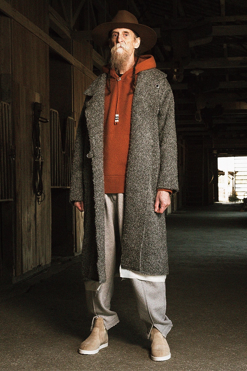 FACCIES Fall/Winter 2019 Collection Lookbook japan japanese americana wild wild west cowboy native american old dude model ponchos sweats outerwear trousers overcoats embroidery 