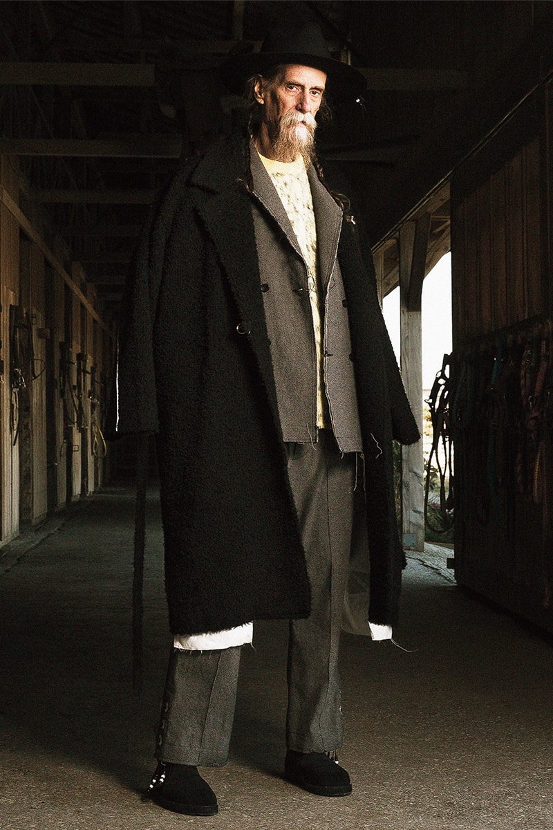 FACCIES Fall/Winter 2019 Collection Lookbook japan japanese americana wild wild west cowboy native american old dude model ponchos sweats outerwear trousers overcoats embroidery 