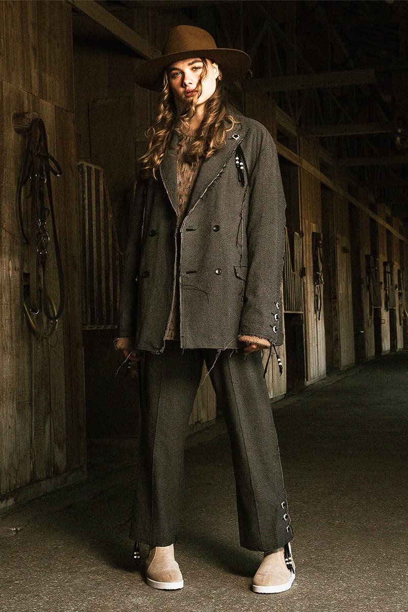 FACCIES Fall/Winter 2019 Collection Lookbook japan japanese americana wild wild west cowboy native american old dude model ponchos sweats outerwear trousers overcoats embroidery 