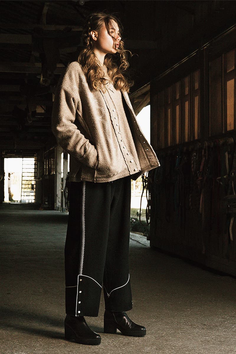 FACCIES Fall/Winter 2019 Collection Lookbook japan japanese americana wild wild west cowboy native american old dude model ponchos sweats outerwear trousers overcoats embroidery