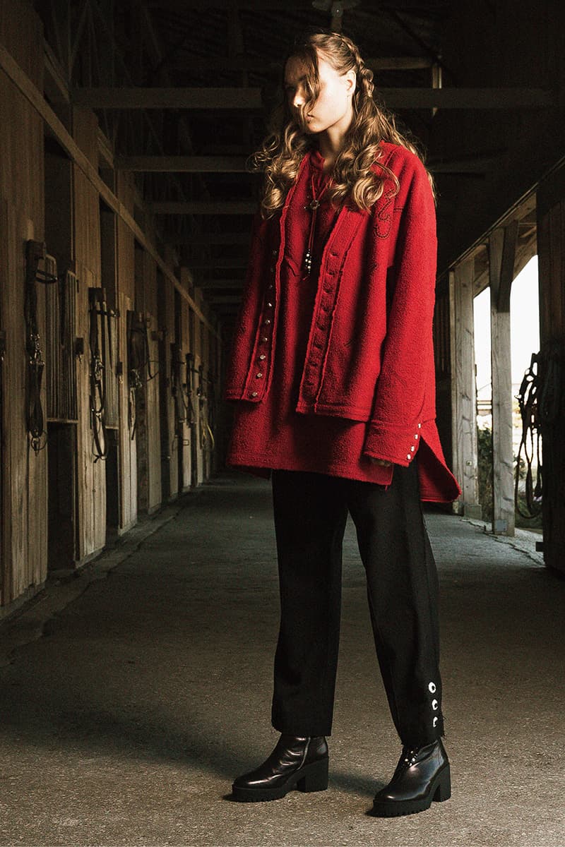 FACCIES Fall/Winter 2019 Collection Lookbook japan japanese americana wild wild west cowboy native american old dude model ponchos sweats outerwear trousers overcoats embroidery 