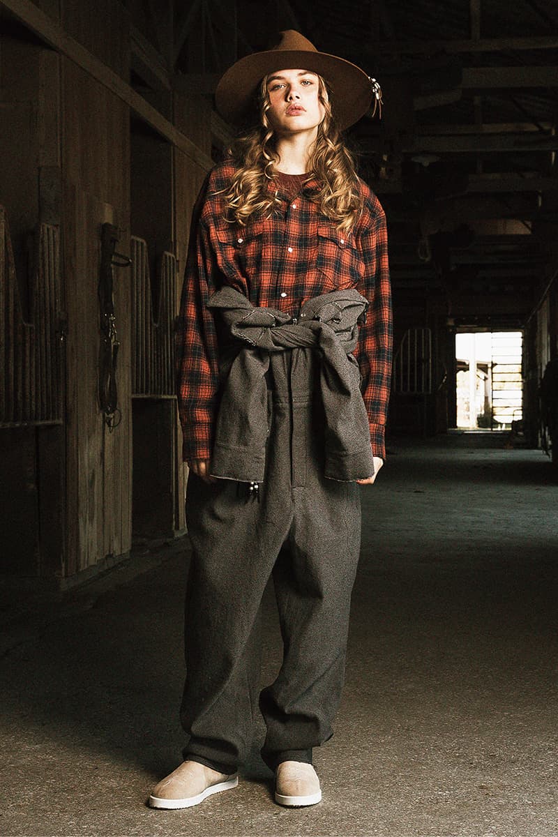 FACCIES Fall/Winter 2019 Collection Lookbook japan japanese americana wild wild west cowboy native american old dude model ponchos sweats outerwear trousers overcoats embroidery