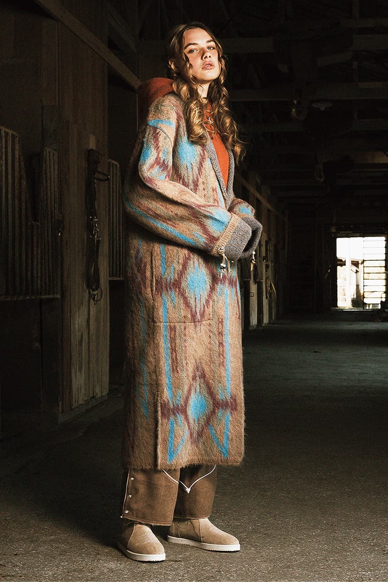 FACCIES Fall/Winter 2019 Collection Lookbook japan japanese americana wild wild west cowboy native american old dude model ponchos sweats outerwear trousers overcoats embroidery