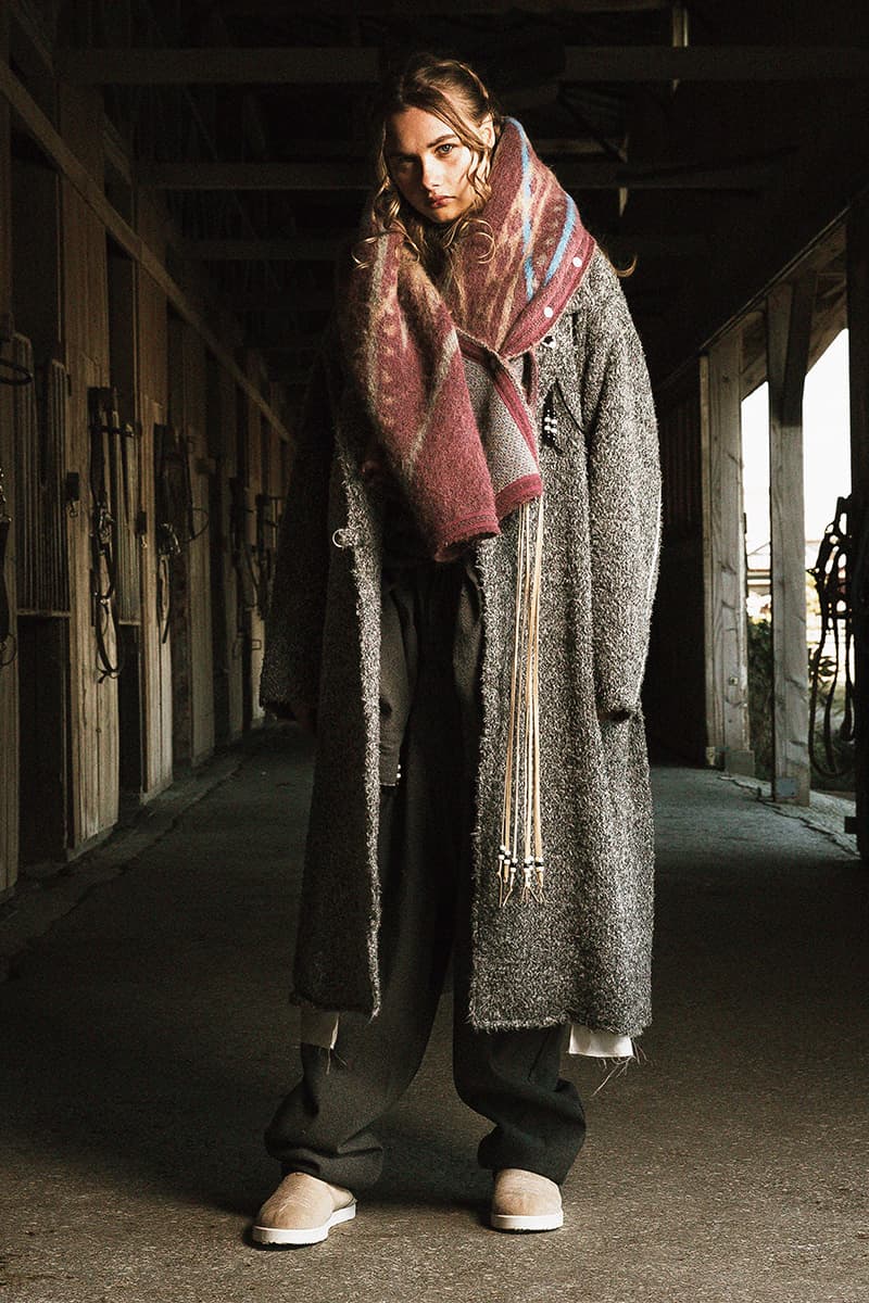 FACCIES Fall/Winter 2019 Collection Lookbook japan japanese americana wild wild west cowboy native american old dude model ponchos sweats outerwear trousers overcoats embroidery
