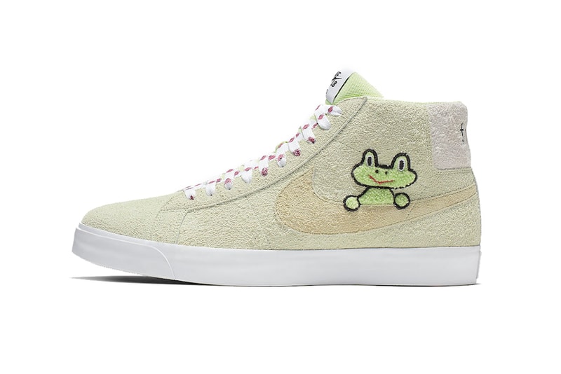 frog skateboards nike sb blazer mid qs 2019 march footwear release date AH6158-300 ladybug lady bug bugs Light Liquid Lime White Light Crimson Lawn