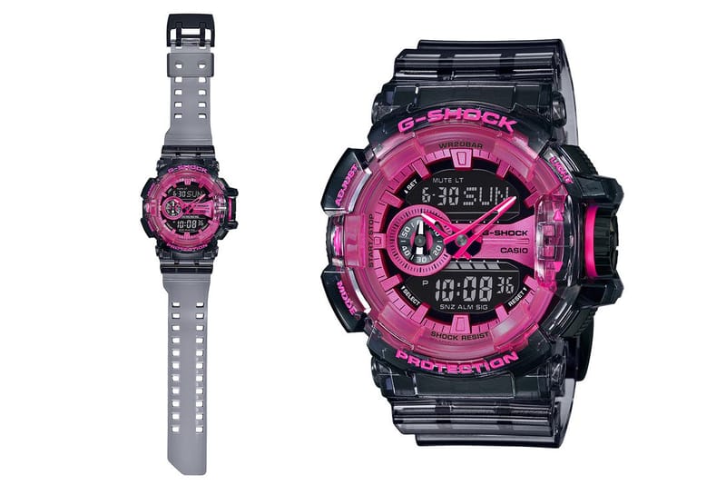 black and pink g shock