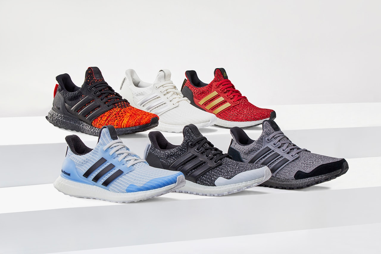 Game of thrones adidas ultraboost full collection House Lannister Stark Targaryen Dragons White Walkers Night’s Watch Sneaker footwear HBO Release Details Buy Purchase Cop Online