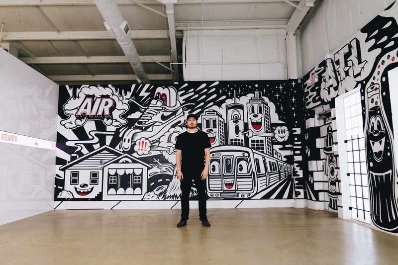 greg mike nike snkrs atlanta mural installation popup 