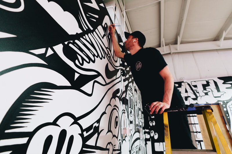 greg mike nike snkrs atlanta mural installation popup 