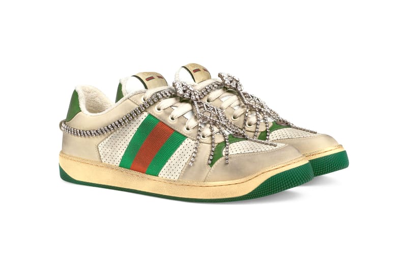 gucci crystal trainers