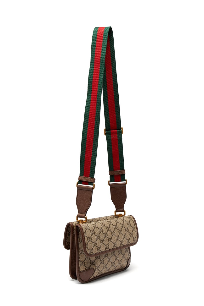 Gucci Gg Supreme Badge Messenger Bag in Brown for Men