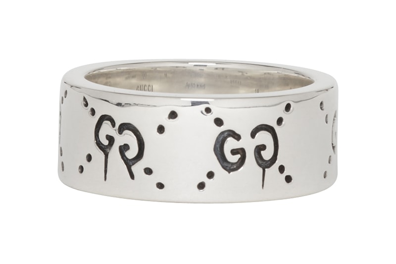 gucci silver ghost ring ssense 