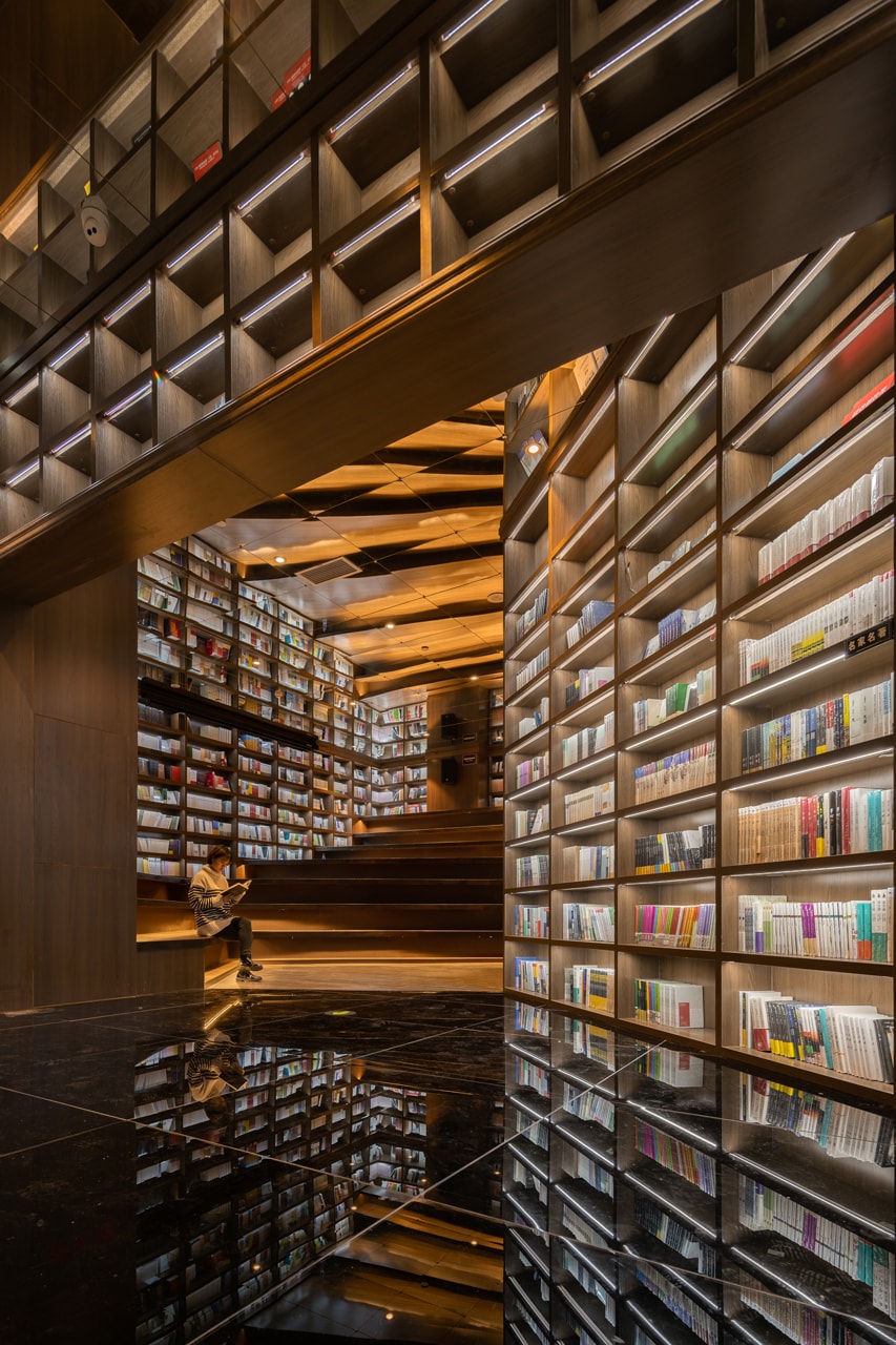 guiyang zhongshuge bookstore xliving architecture architects cave optical illusion design