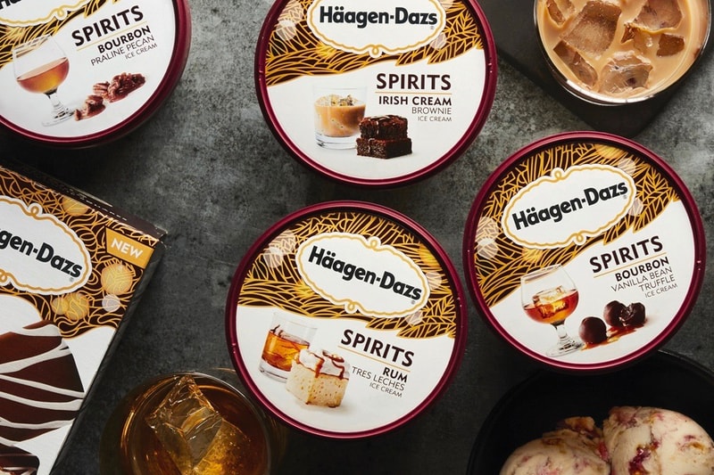 Häagen Dazs Alcohol Flavored Spirits Collection Release flavors ice cream dessert treat 