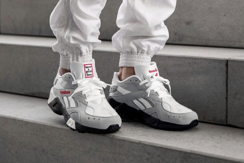 have a good time x Reebok Aztrek Sneaker Collaboration COOL SHADOW COLD GREY DV6436 release date drop info buy april 12 2019