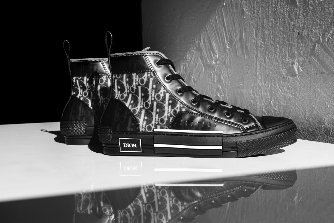 Men Sneakers Dior B23 High Top Black Oblique