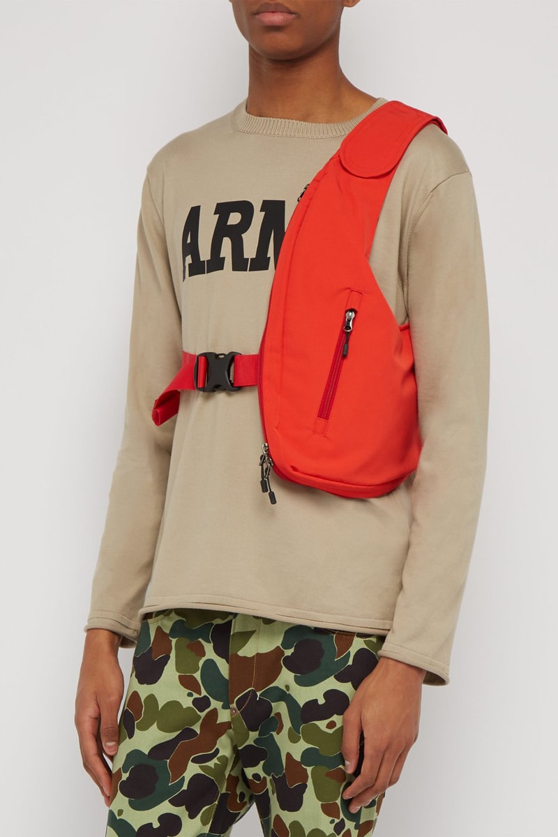 JUNYA WATANABE Technical harness Crossbody Bag Red Black polyester cotton Velcro shoulder strap matches fashion