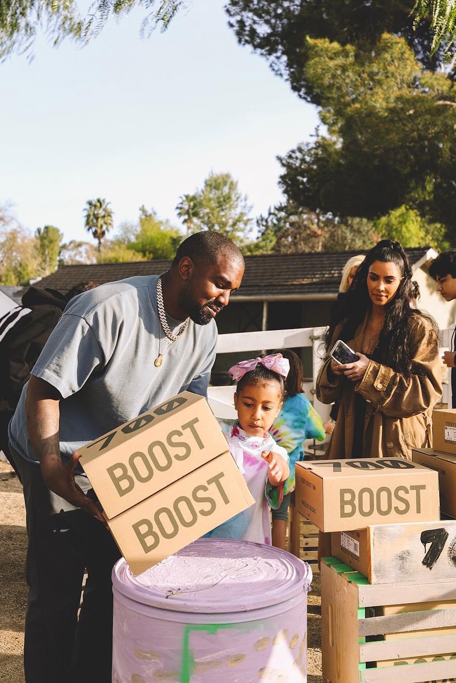 Kanye West Sets up YEEZY Lemonade Stand for Charity Kim Kardashian YEEZY Boost 700 V2 “Geode” north west adidas pop ups