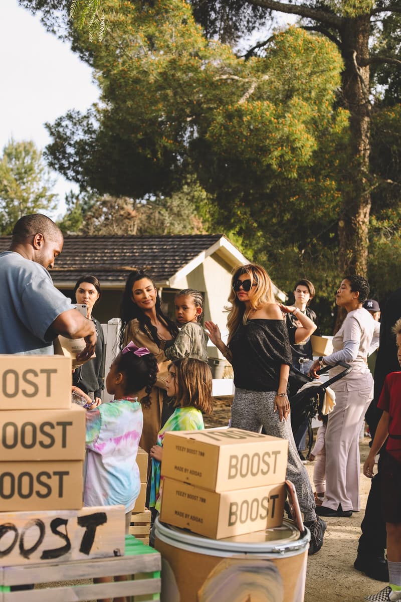 Kanye West Sets up YEEZY Lemonade Stand for Charity Kim Kardashian YEEZY Boost 700 V2 âGeodeâ north west adidas pop ups