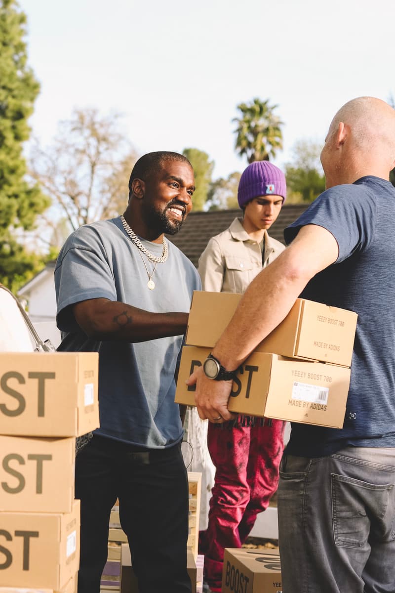 Kanye West Sets up YEEZY Lemonade Stand for Charity Kim Kardashian YEEZY Boost 700 V2 âGeodeâ north west adidas pop ups