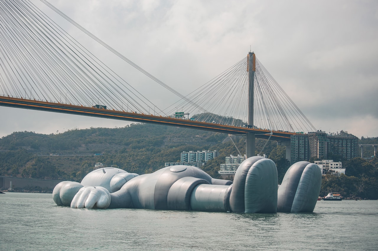 kaws holiday float installation allrightsreserved art basel hong kong