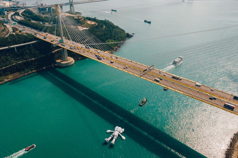 kaws holiday float installation allrightsreserved art basel hong kong 