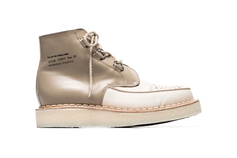 midnight studios george cox footwear beigh creeper high top shoes 