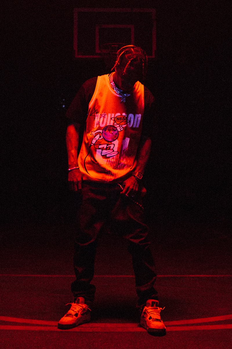 Mitchell & Ness Bleacher Report NBA Remix Campaign Travis Scott Houston Rockets Astroworld Cactus Jack Records T shirt Jersey