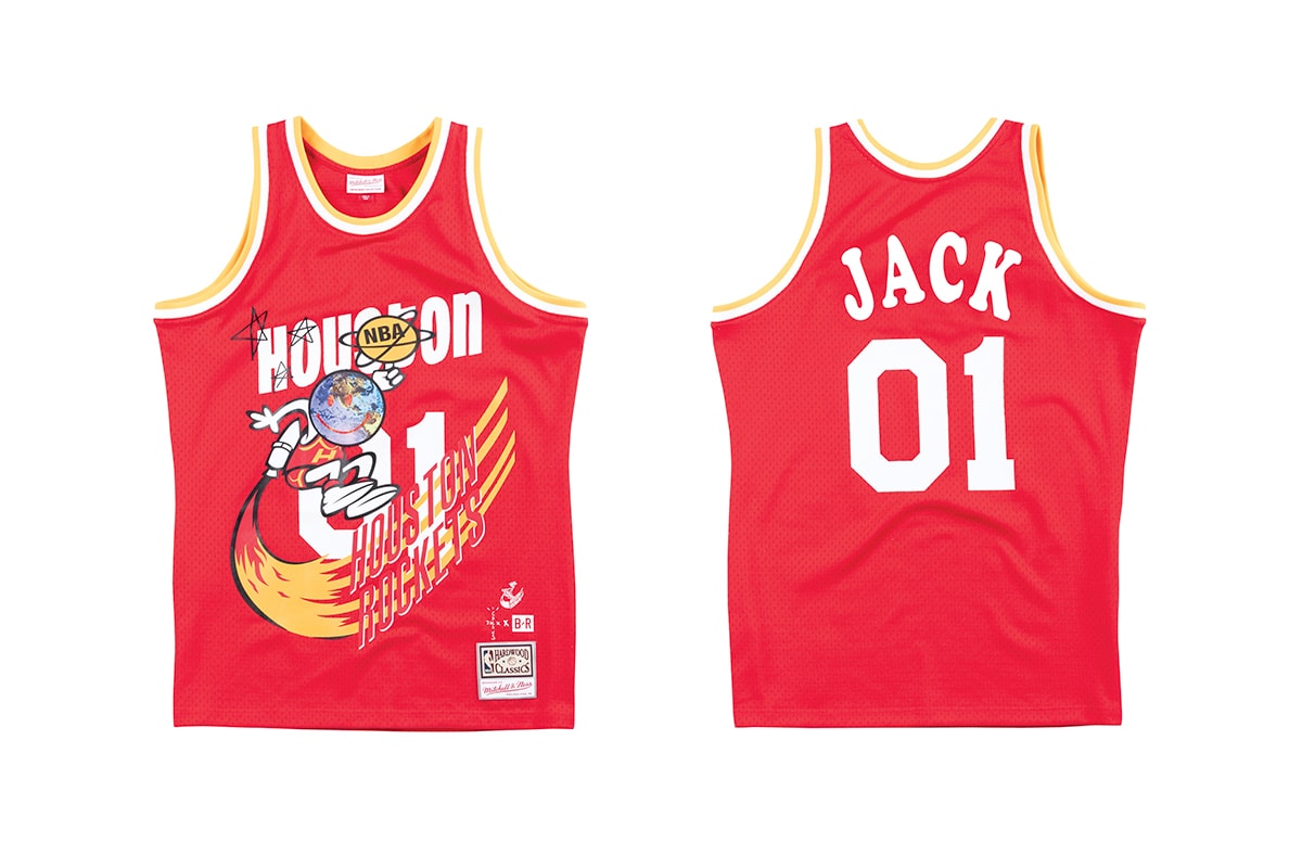 Mitchell & Ness Bleacher Report NBA Remix Campaign Travis Scott Houston Rockets Astroworld Cactus Jack Records T shirt Jersey