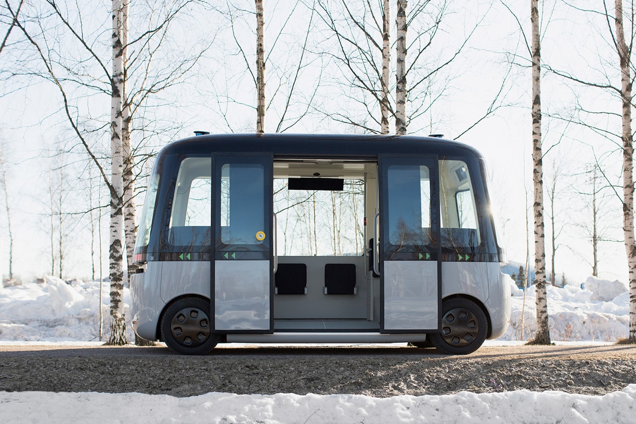 Muji Sensible 4 Shuttle Bus Autonomous Driving Gacha General Public Finland Finnish Lapland Testing Finished Product Sensor Technology Maps Clean Minimalistic Driverless 
