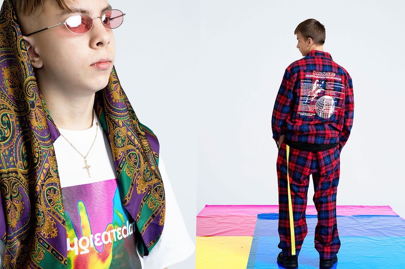 MYGE SS19 Spring Summer 2019 Lookbook Collection NU POWER New Oversized Branding Tailoring T Shirt Silk Scarves Accessories Trousers Streetwear