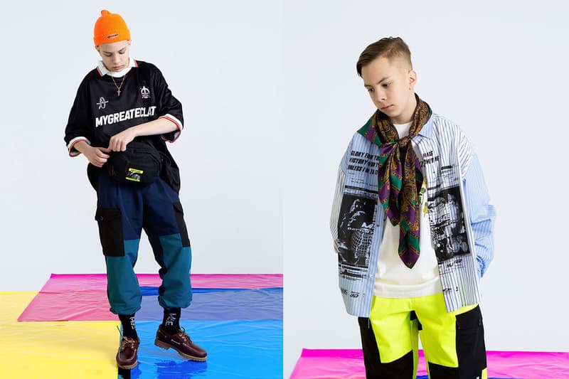 MYGE SS19 Spring Summer 2019 Lookbook Collection NU POWER New Oversized Branding Tailoring T Shirt Silk Scarves Accessories Trousers Streetwear