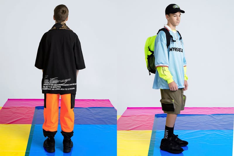 MYGE SS19 Spring Summer 2019 Lookbook Collection NU POWER New Oversized Branding Tailoring T Shirt Silk Scarves Accessories Trousers Streetwear