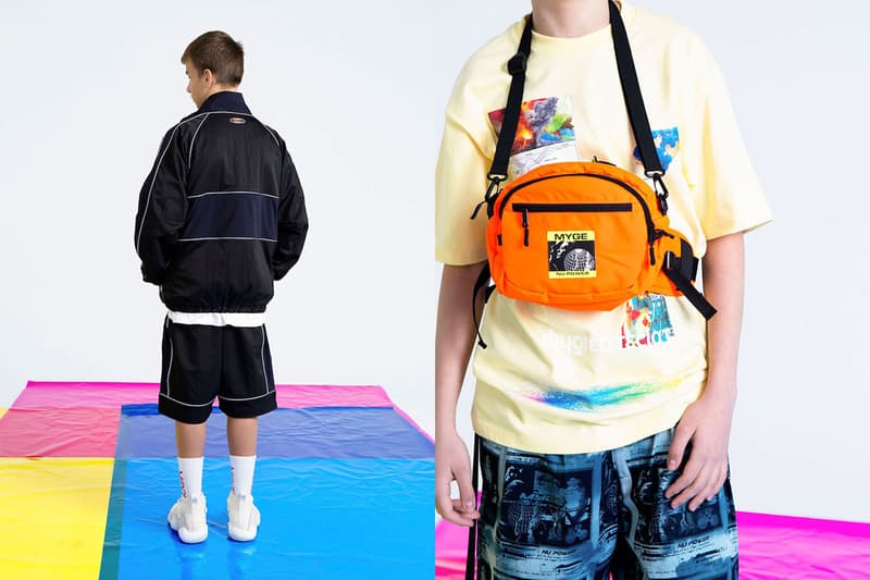 MYGE SS19 Spring Summer 2019 Lookbook Collection NU POWER New Oversized Branding Tailoring T Shirt Silk Scarves Accessories Trousers Streetwear
