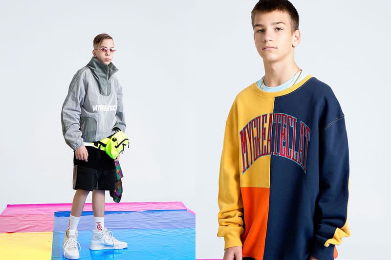 MYGE SS19 Spring Summer 2019 Lookbook Collection NU POWER New Oversized Branding Tailoring T Shirt Silk Scarves Accessories Trousers Streetwear