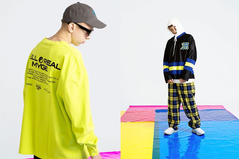 MYGE SS19 Spring Summer 2019 Lookbook Collection NU POWER New Oversized Branding Tailoring T Shirt Silk Scarves Accessories Trousers Streetwear
