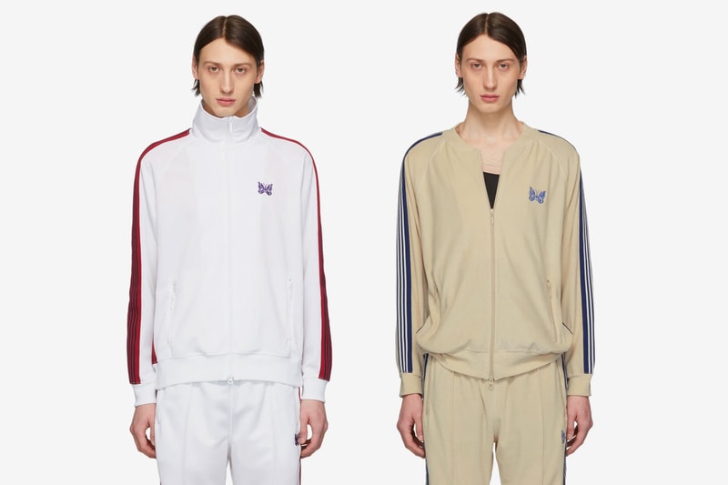 NEEDLES Spring Summer 2019 Release SSENSE Collection T shirt Track Jacket Pants Coat Robe Hat Scarf buy store track pants jacket shirt set butterfly paint splatter release