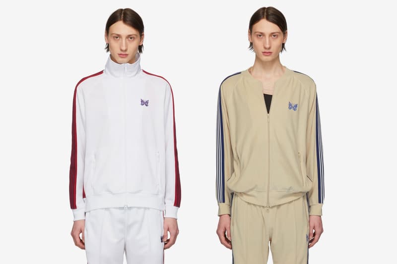 NEEDLES Spring Summer 2019 Release SSENSE Collection T shirt Track Jacket Pants Coat Robe Hat Scarf buy store track pants jacket shirt set butterfly paint splatter release
