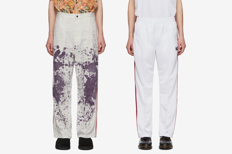 NEEDLES Spring Summer 2019 Release SSENSE Collection T shirt Track Jacket Pants Coat Robe Hat Scarf buy store track pants jacket shirt set butterfly paint splatter release