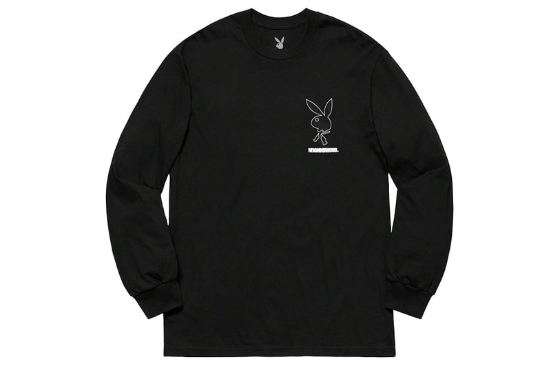 Neighborhood Playboy White Label hoodie t shirt collab tee graphic bunny black info details release date buy price 2019 socks hat sweater sweatshirt collaboration
