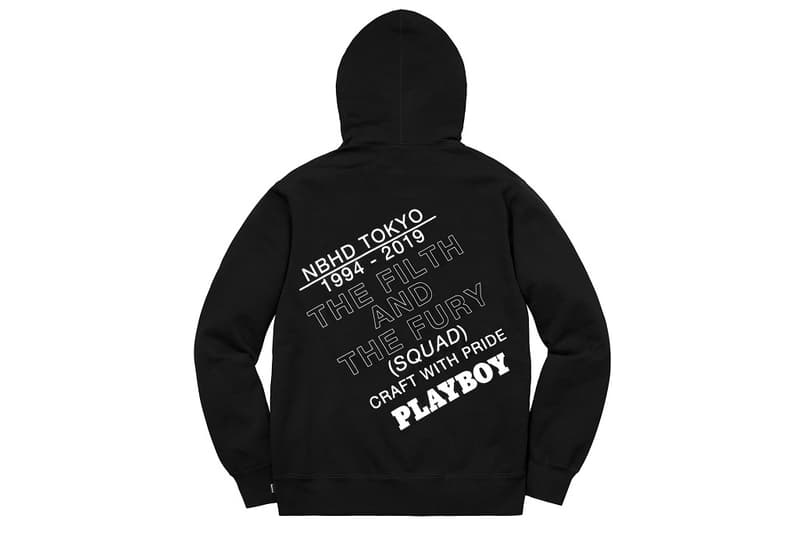 Neighborhood Playboy White Label hoodie t shirt collab tee graphic bunny black info details release date buy price 2019 socks hat sweater sweatshirt collaboration